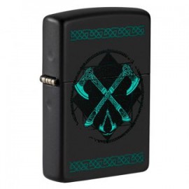 MECHERO ZIPPO CON CALAVERA Y ESPADA ACABADO CROMO CEPILLADO